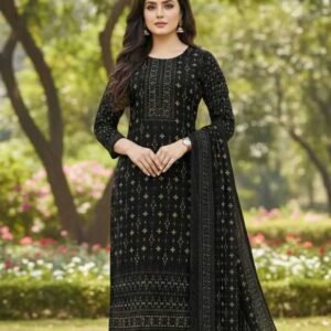 Pure Cotton BlackThree Piece