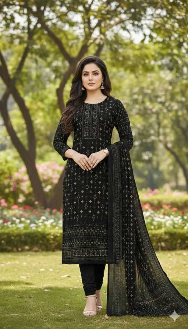 Pure Cotton BlackThree Piece