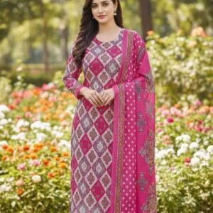 Pure Cotton  Unstiched Three Piece