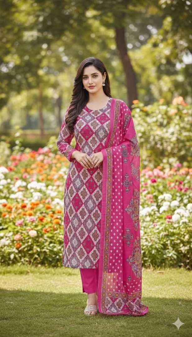 Pure Cotton Unstiched Three Piece
