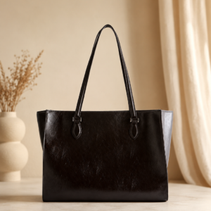 Crackle Faux Leather Tote Bag