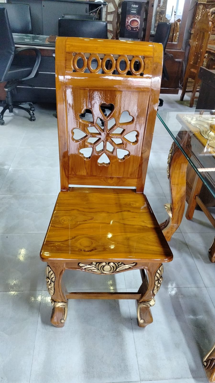 Elegant Carved Teak Dining Set - Image 3