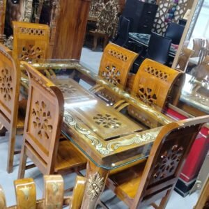 Elegant Carved Teak Dining Set