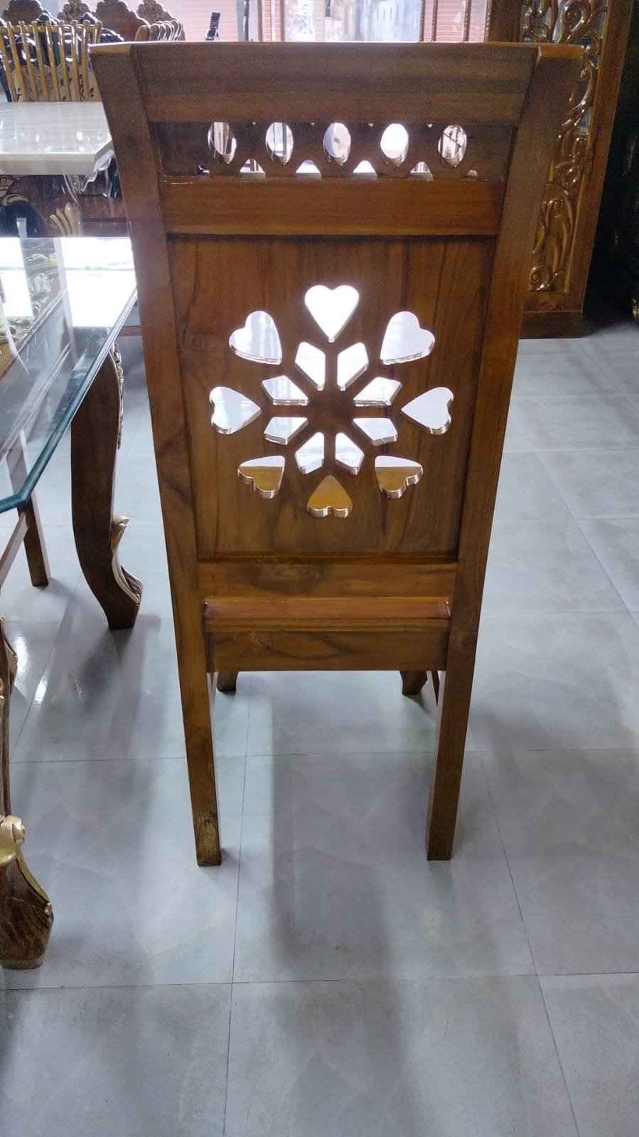 Elegant Carved Teak Dining Set