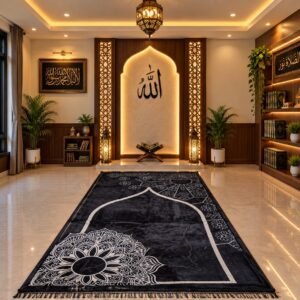 Prayer mat Black velvet