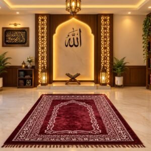 Prayer Mat Burgundy Velvet