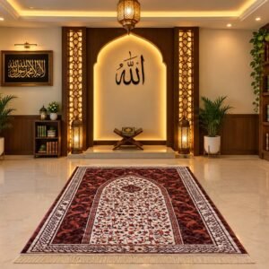 Burgundy Floral Prayer Mat